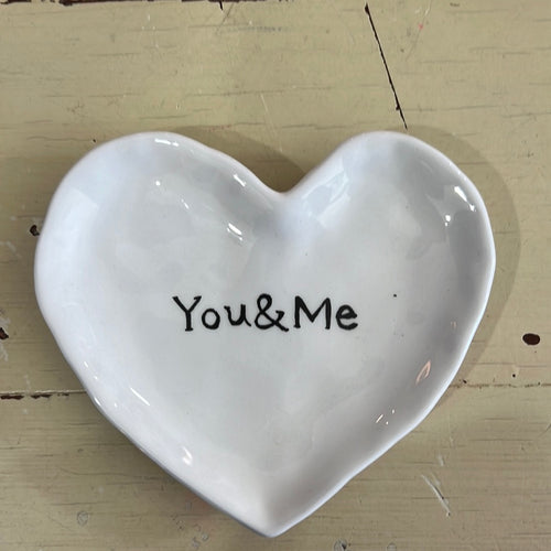 Magnolia Bloom Ceramic Heart Dish “You & Me”