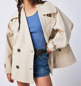 Free People Highlands Solid Peacoat