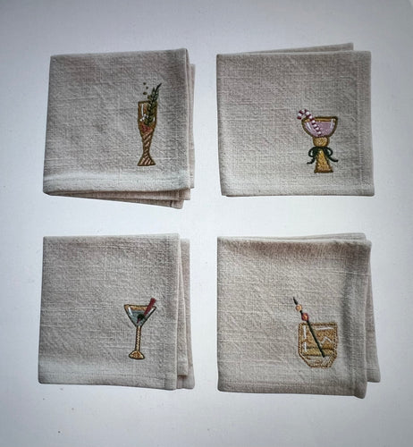 Magnolia Bloom Cotton Napkins Holiday Set of 4