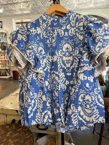 THML Flutter Sleeve Print Top