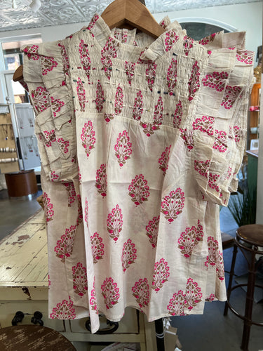 THML Flutter Sleeve Flower Top