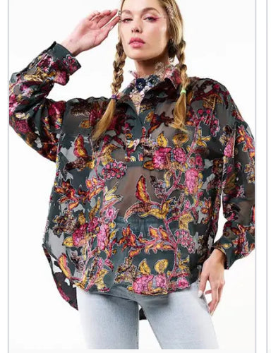 Aratta Burnout Velvet Blouse