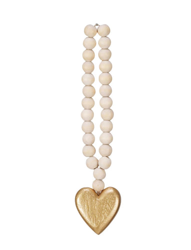 Magnolia Bloom Wood Heart Beads