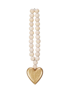 Magnolia Bloom Wood Heart Beads