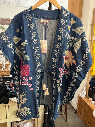 Johnny Was Denim Poncho Kimono