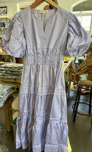 She + Sky Balloon Sleeve Poplin Midi Dress