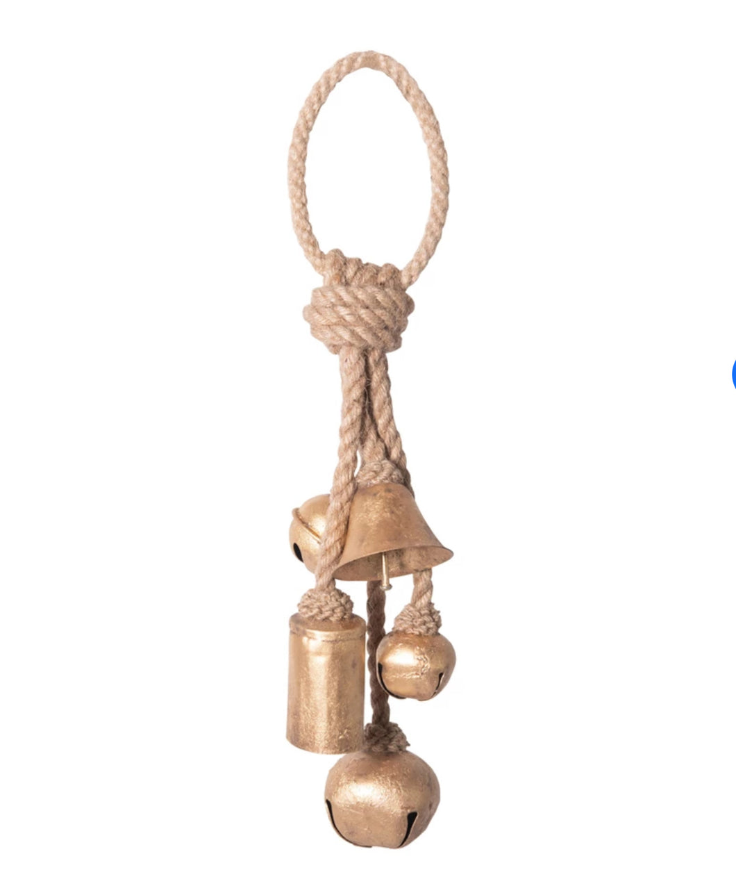 Magnolia Bloom Metal Bells on Jute Hanger