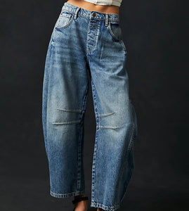 Free People Good Luck Barrel Jean