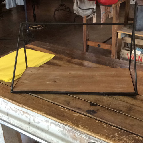 Magnolia Bloom Hull Wood and Iron Shelf